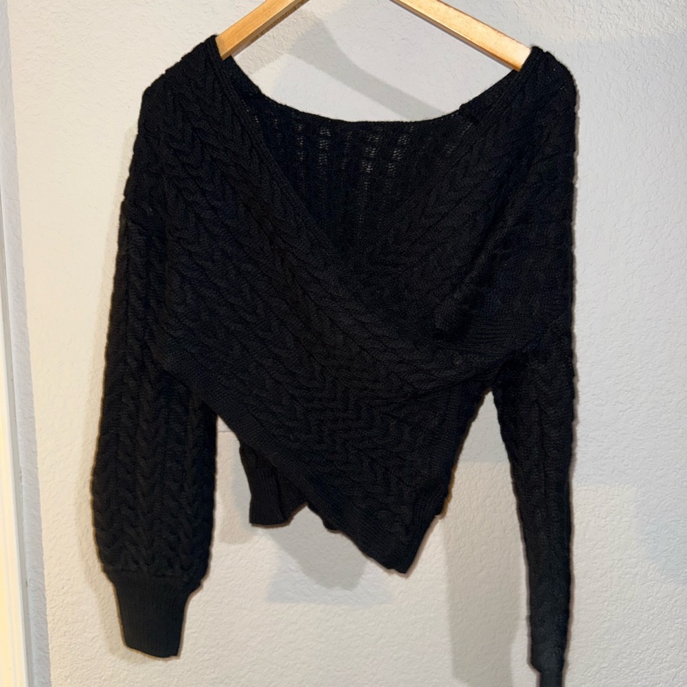 SHEIN Black Off-the-Shoulder Sweater